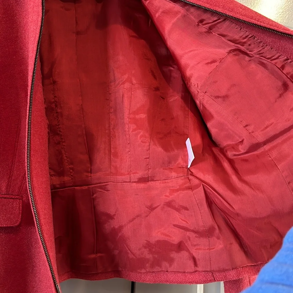 Akris Punto red wool zip front blazer jacket - Picture 7 of 11